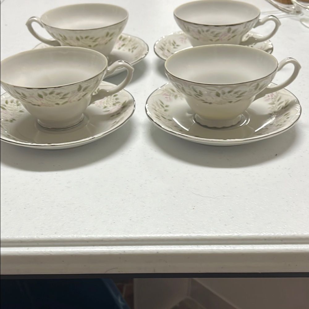 Sheffield, classic Floral Teacup and Saucer Set